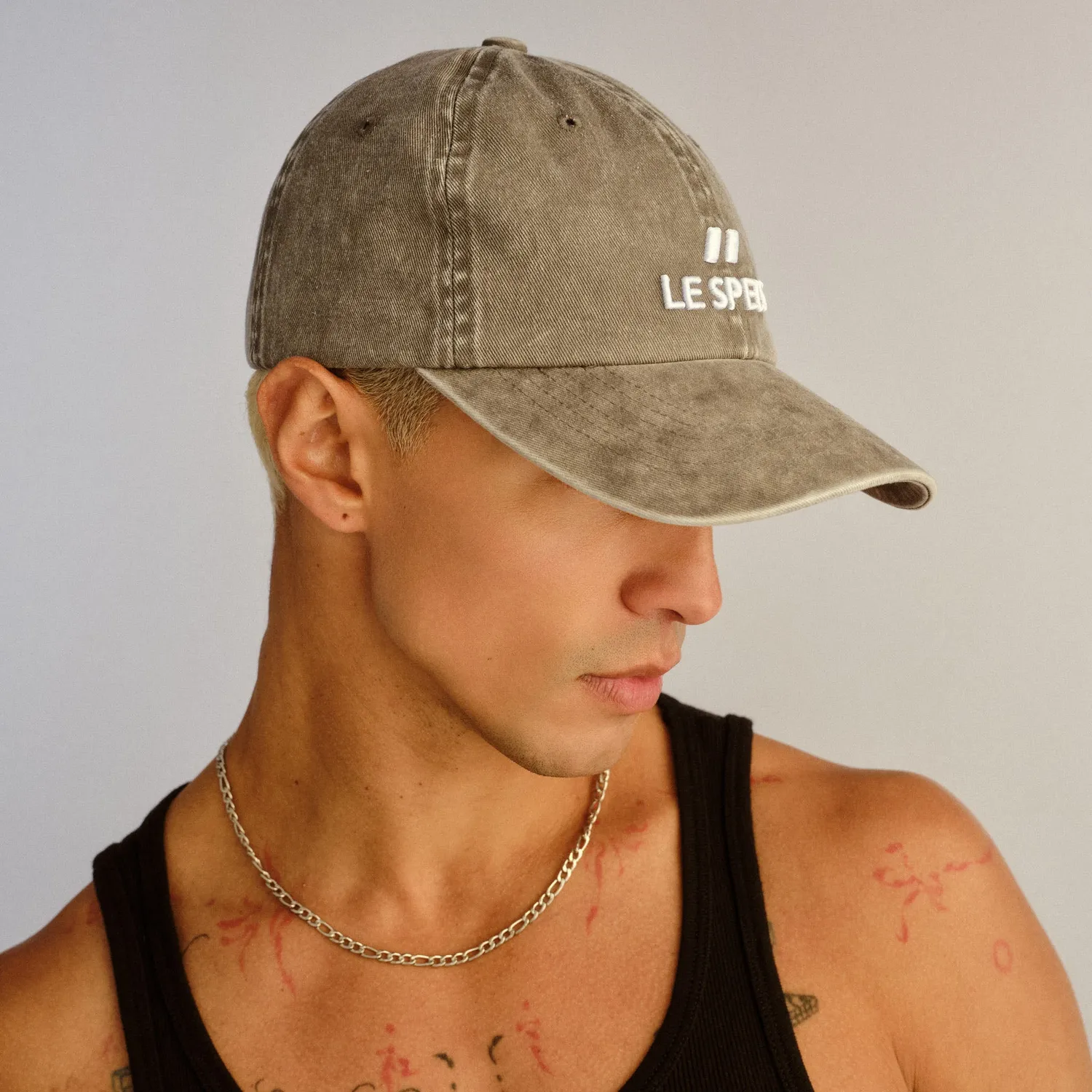 Le Specs Logo Cap cappellino grigio cotone
