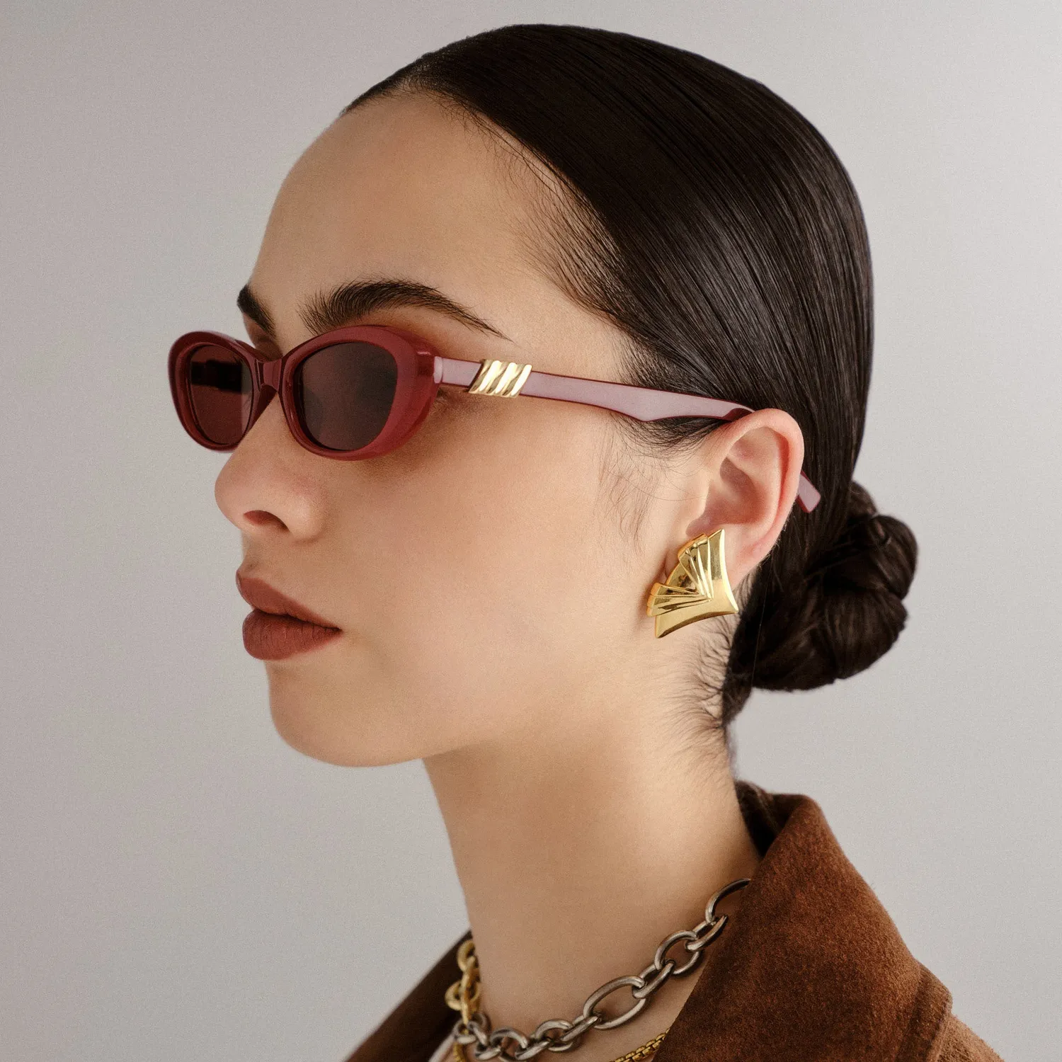 Le Specs The Whisperer occhiale da sole garnet cat-eye