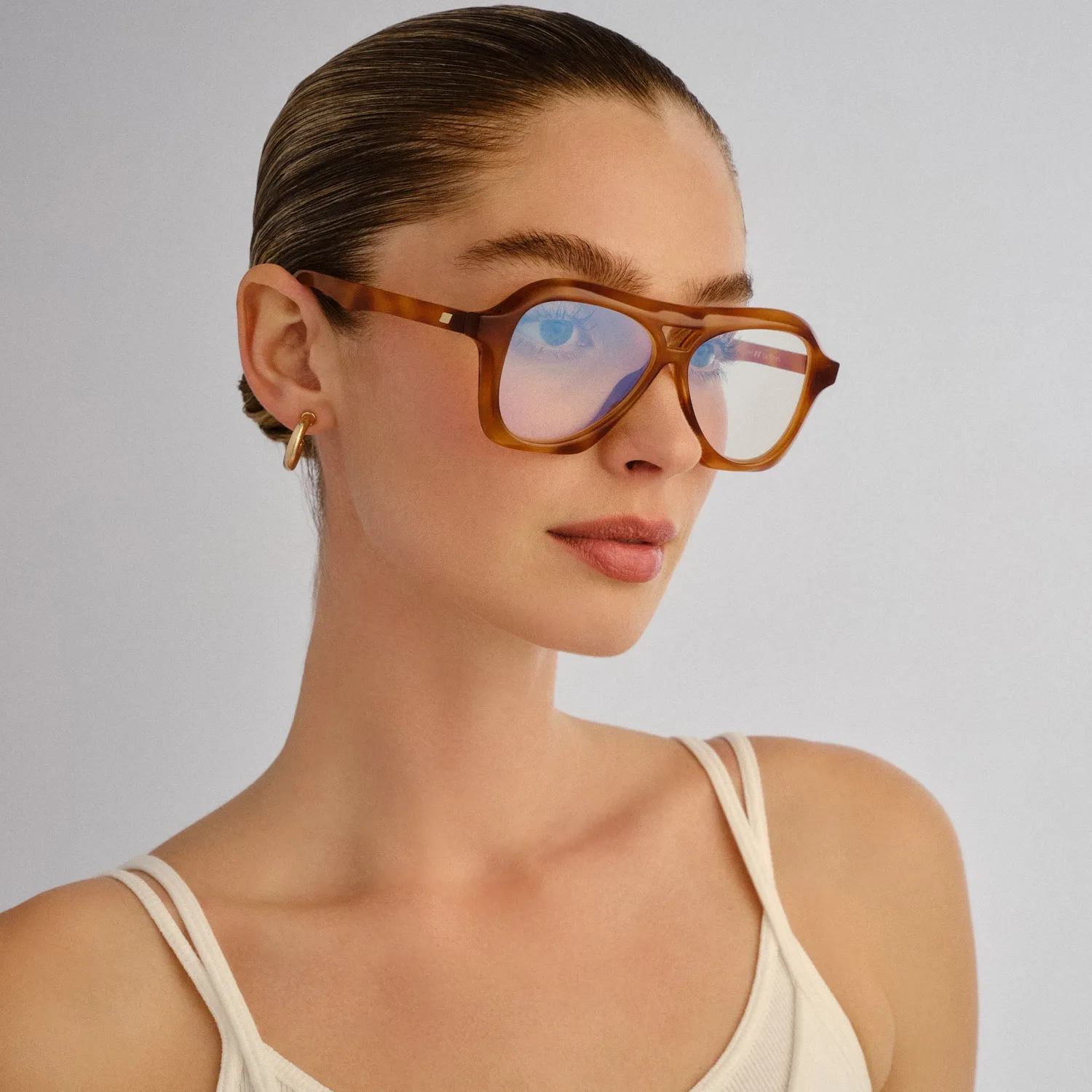 Le Specs Drizzle occhiali luce blu tartarugati aviator