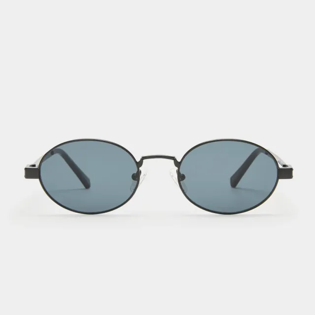 Le Specs Poseidon Deux occhiale da sole nero opaco ovale