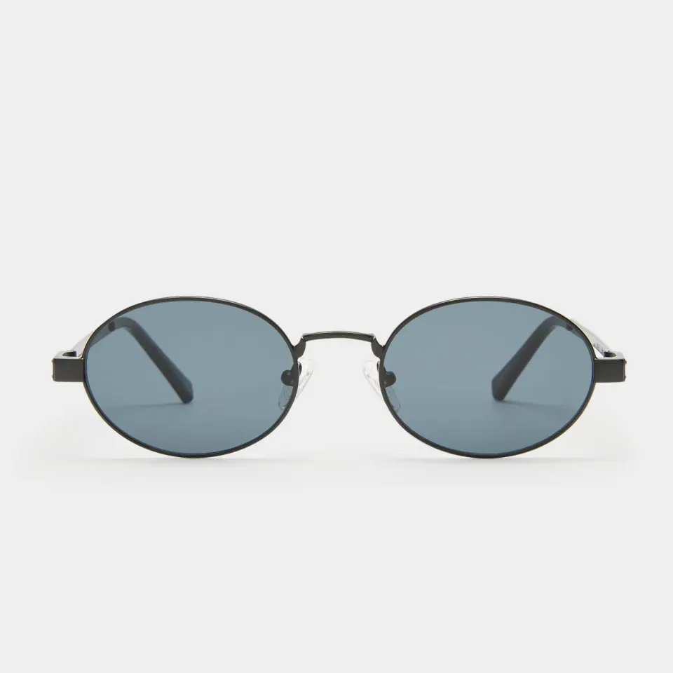 Le Specs Poseidon Deux occhiale da sole nero opaco ovale