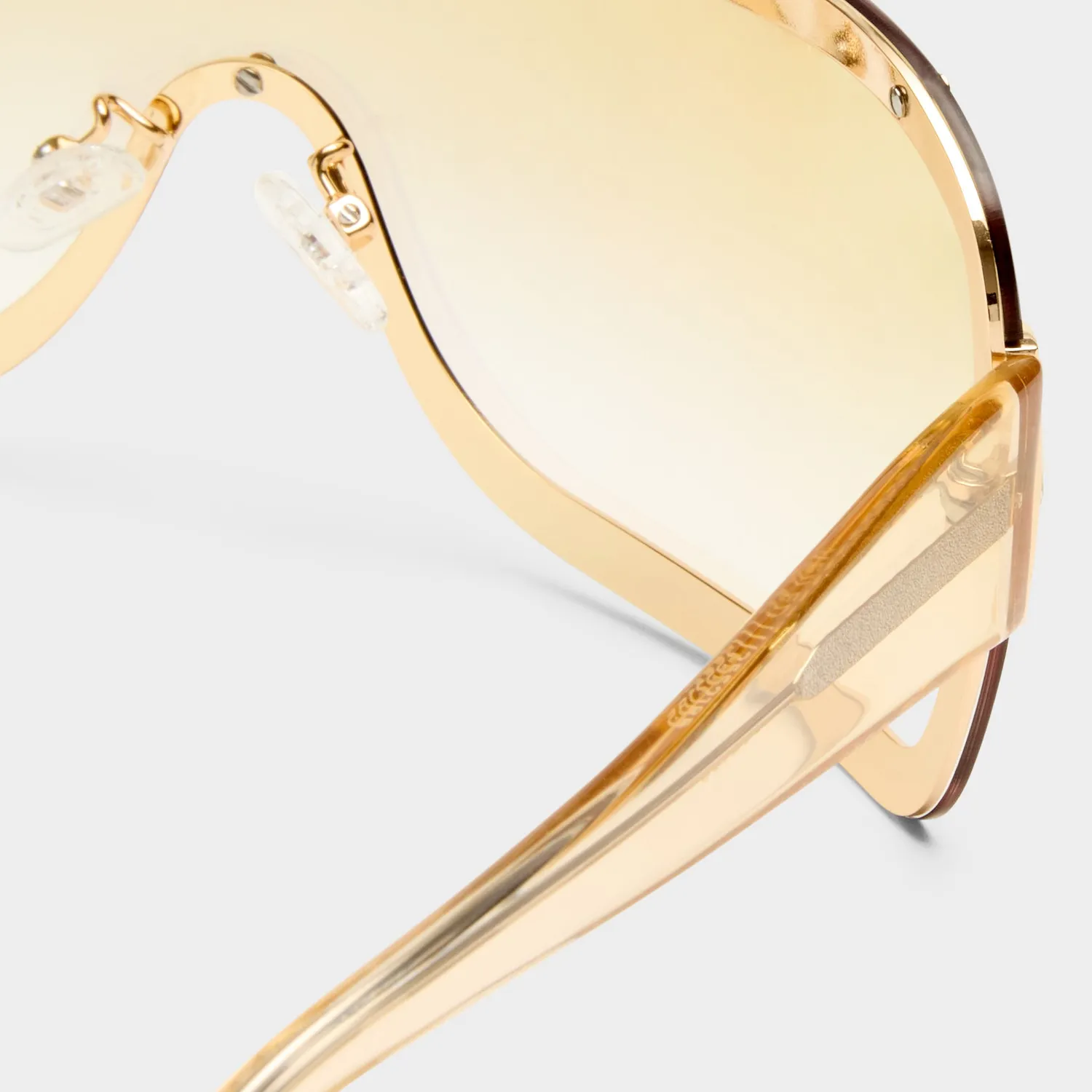 Le Specs Veiled occhiale da sole oro sabbia scudo