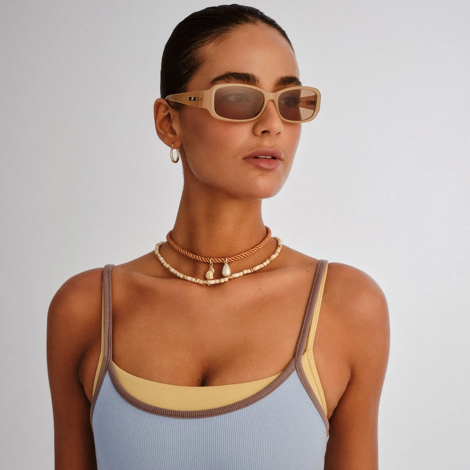 Le Specs Gigglemug occhiale da sole nude rettangolare