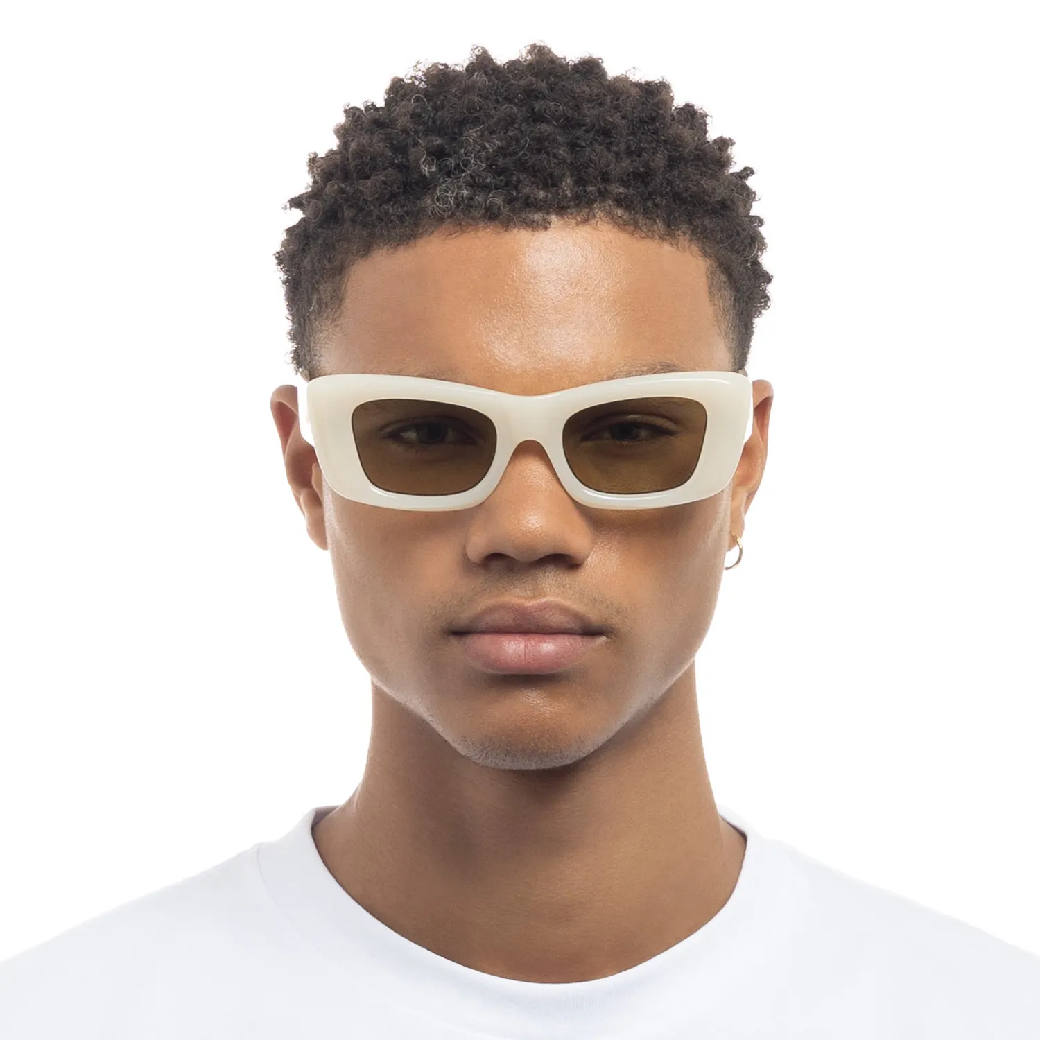 Le Specs Dopamine occhiali da sole milky almond oversize