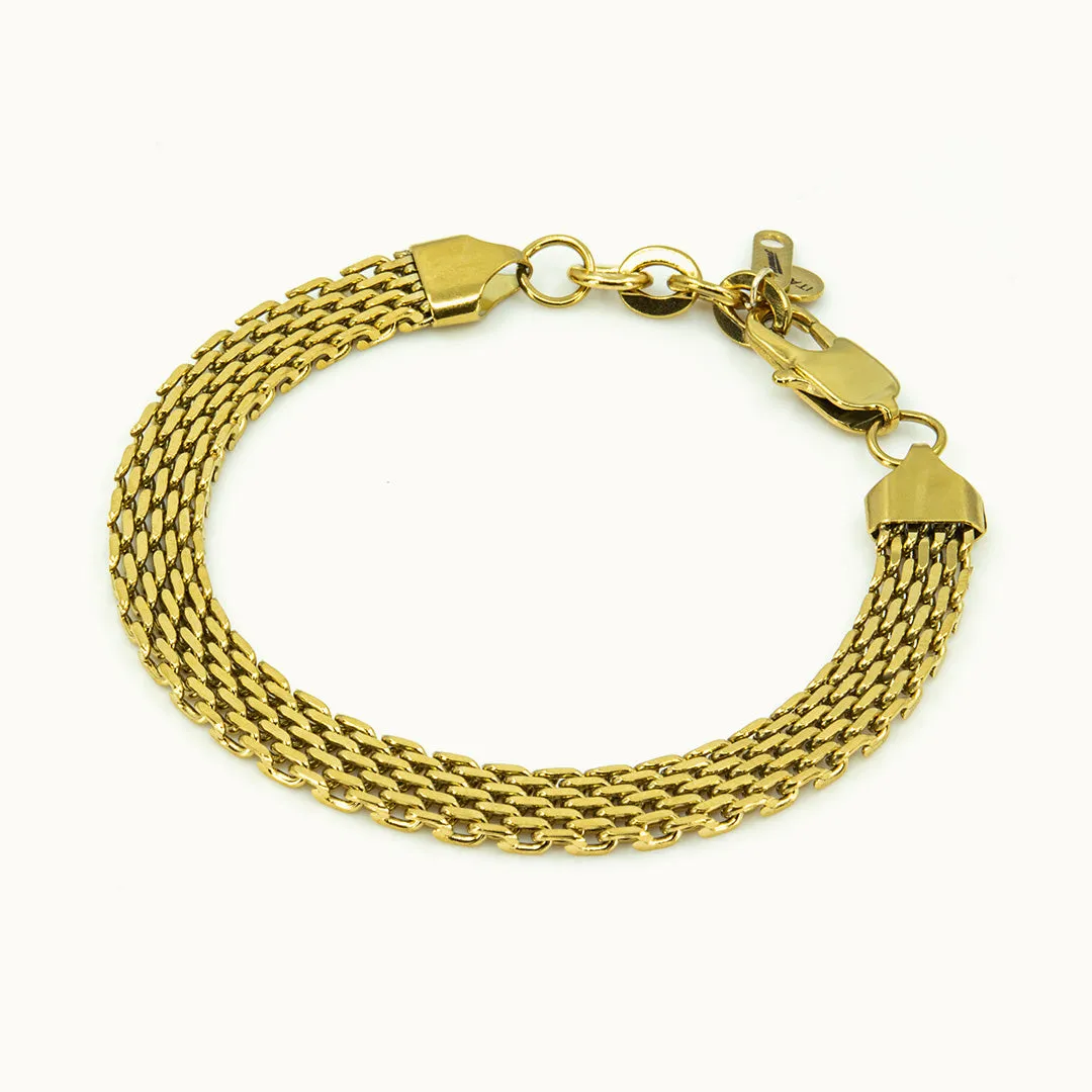Hemmet Principle Wide Milan Mesh bracciale maglia oro