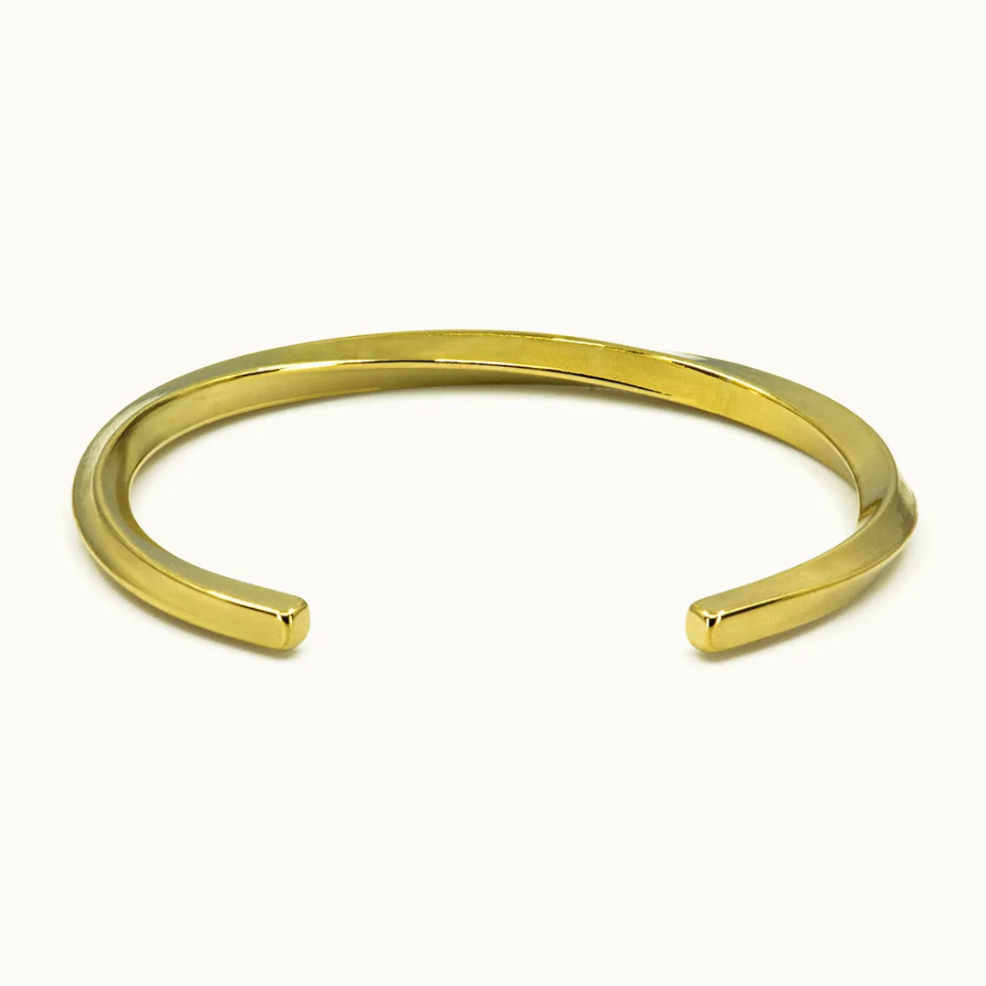 Hemmet Principle Adjustable Twisted Cuff bracciale oro giallo