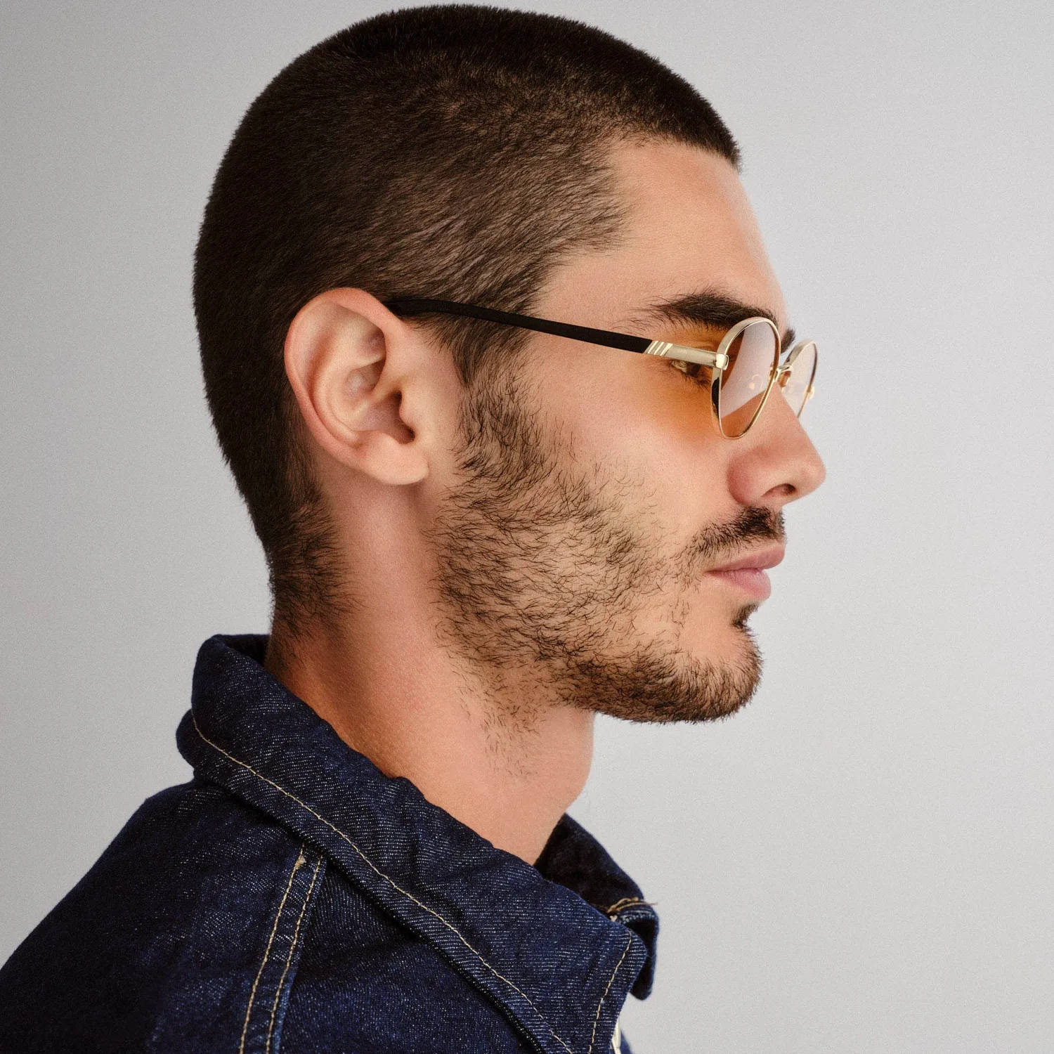 Le Specs Le Bebe occhiali da sole oro lente ambra ovale