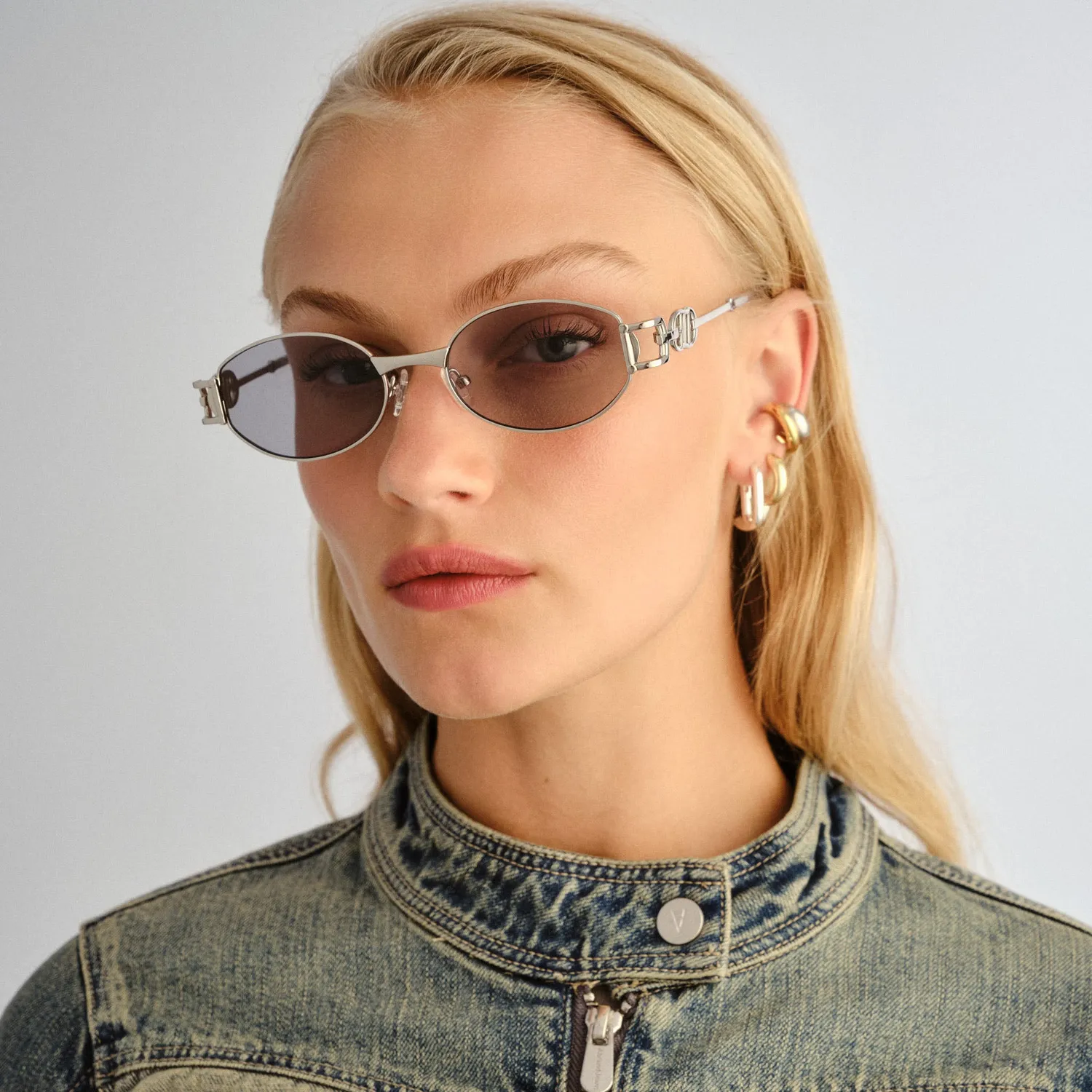 Le Specs The Forbidden occhiali da sole argento ovali