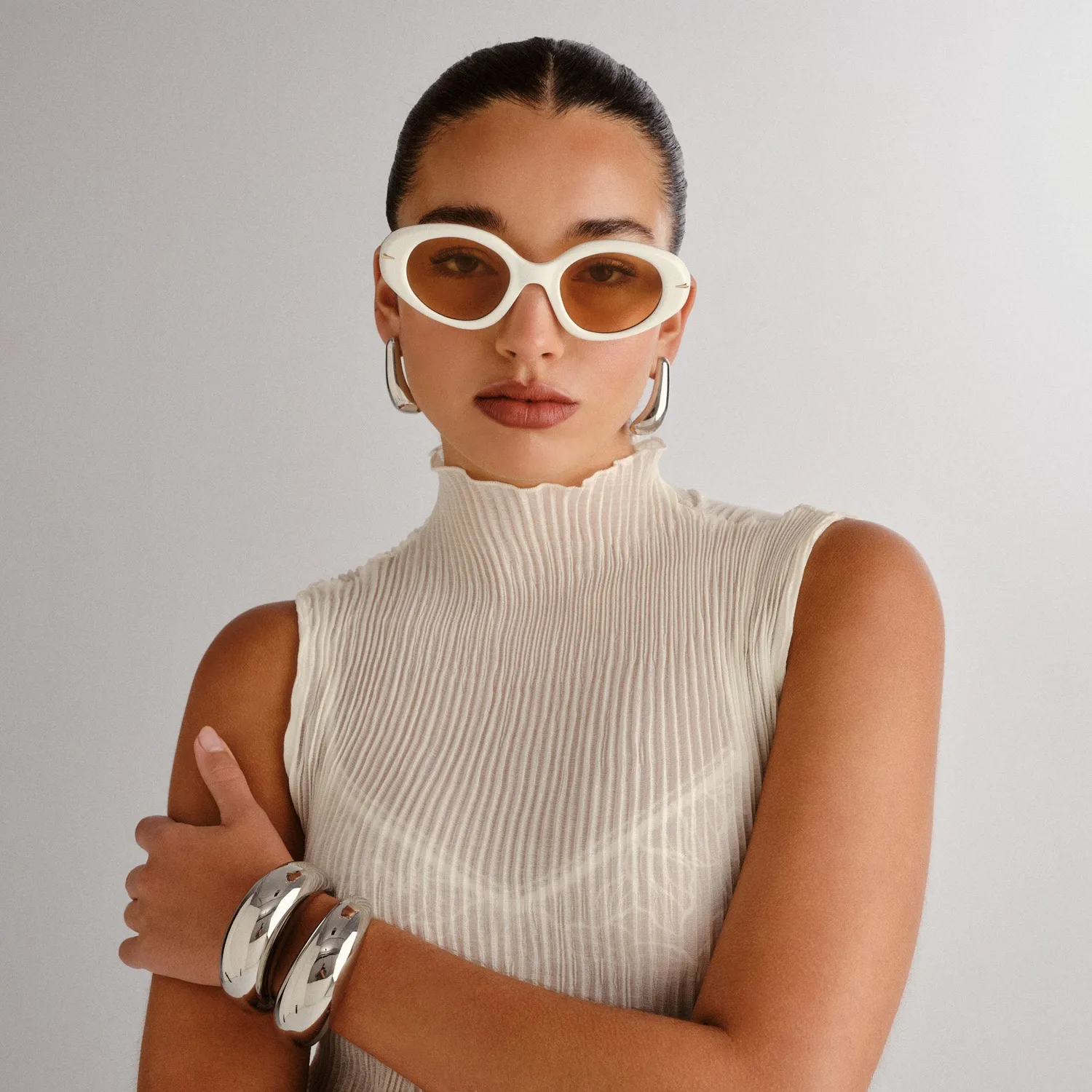 Le Specs Numero Dos occhiale da sole avorio ovale