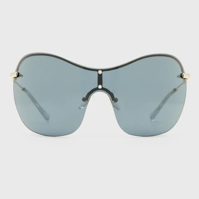 Le Specs Satine occhiale da sole shield argento large