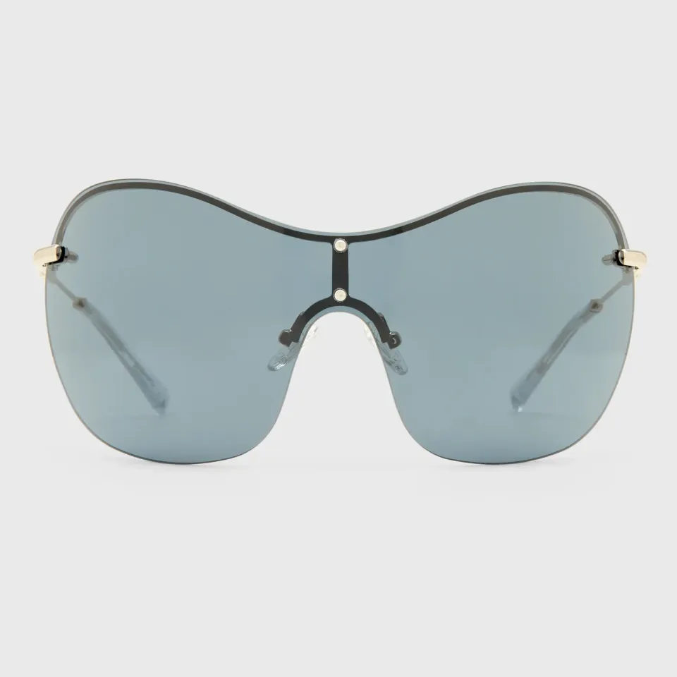 Le Specs Satine occhiale da sole shield argento large