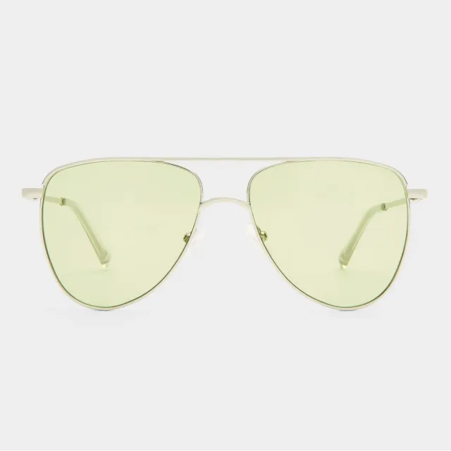 Le Specs The Duke occhiale da sole silver lente verde