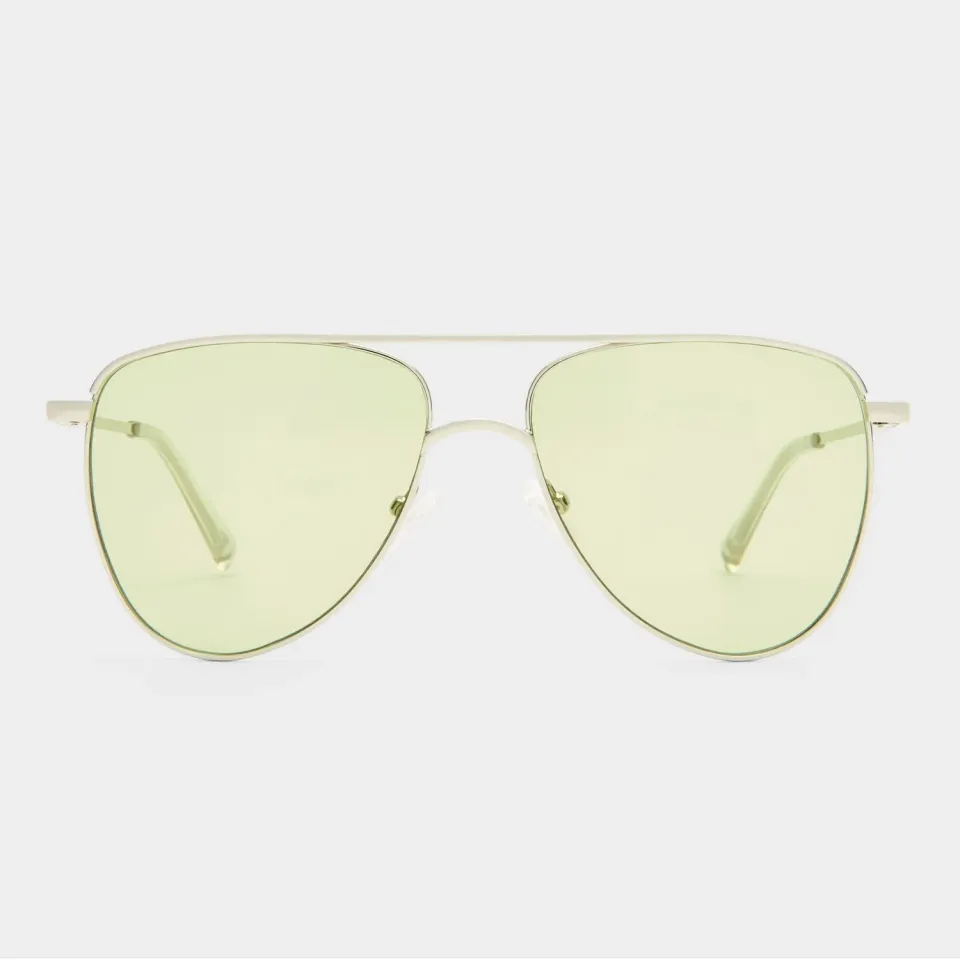 Le Specs The Duke occhiale da sole silver lente verde