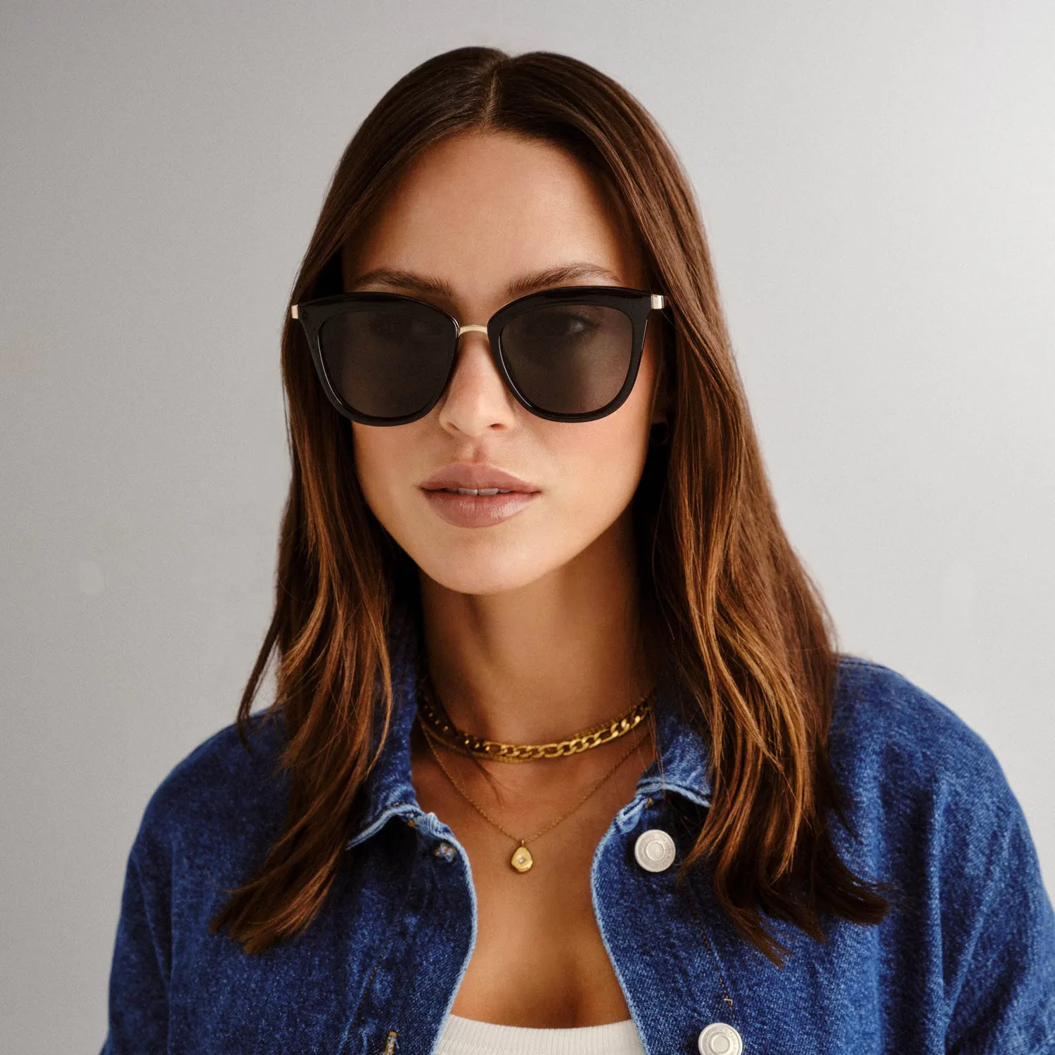 Le Specs Caliente occhiali da sole nero oro cat-eye