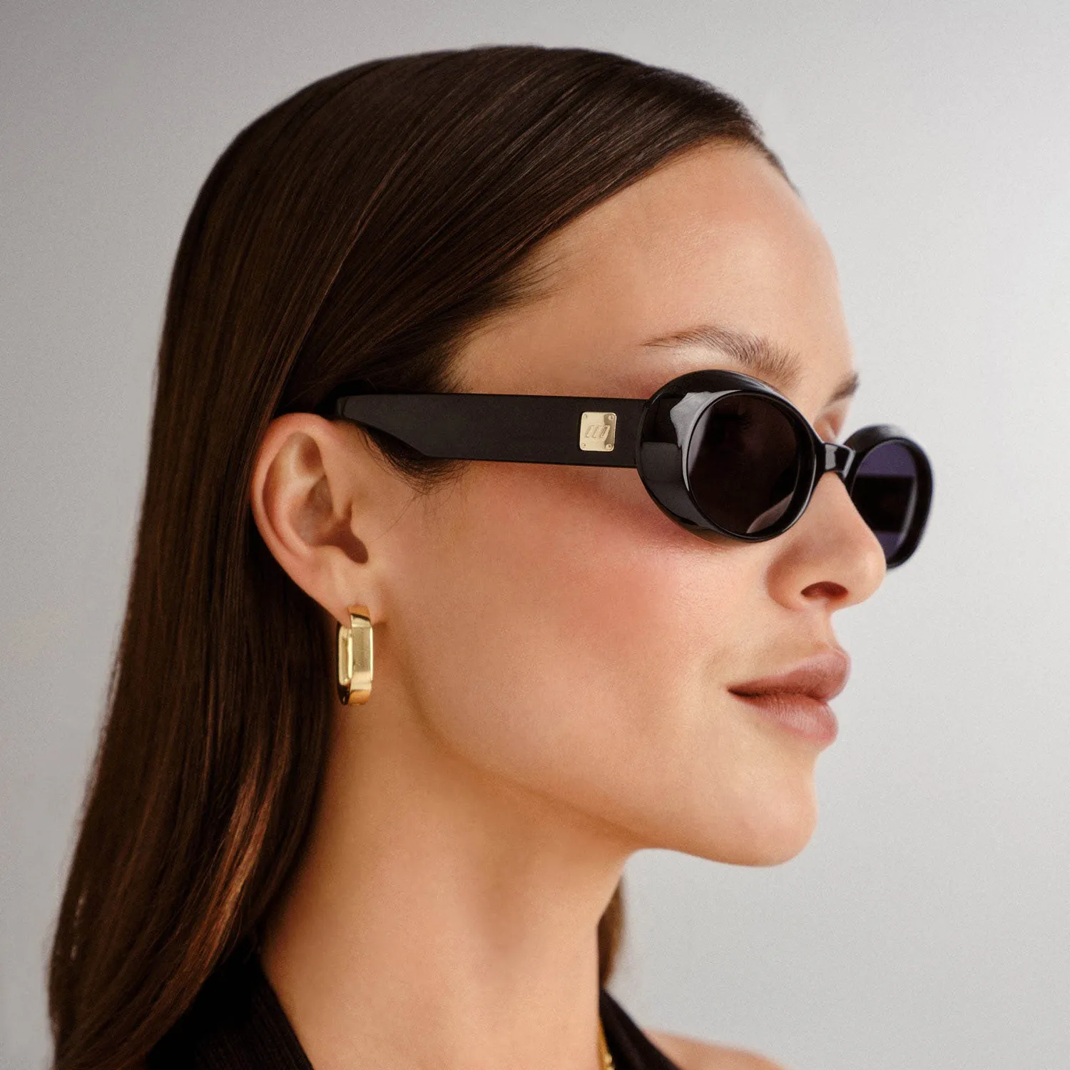 Le Specs Work It occhiale da sole nero ovale slim