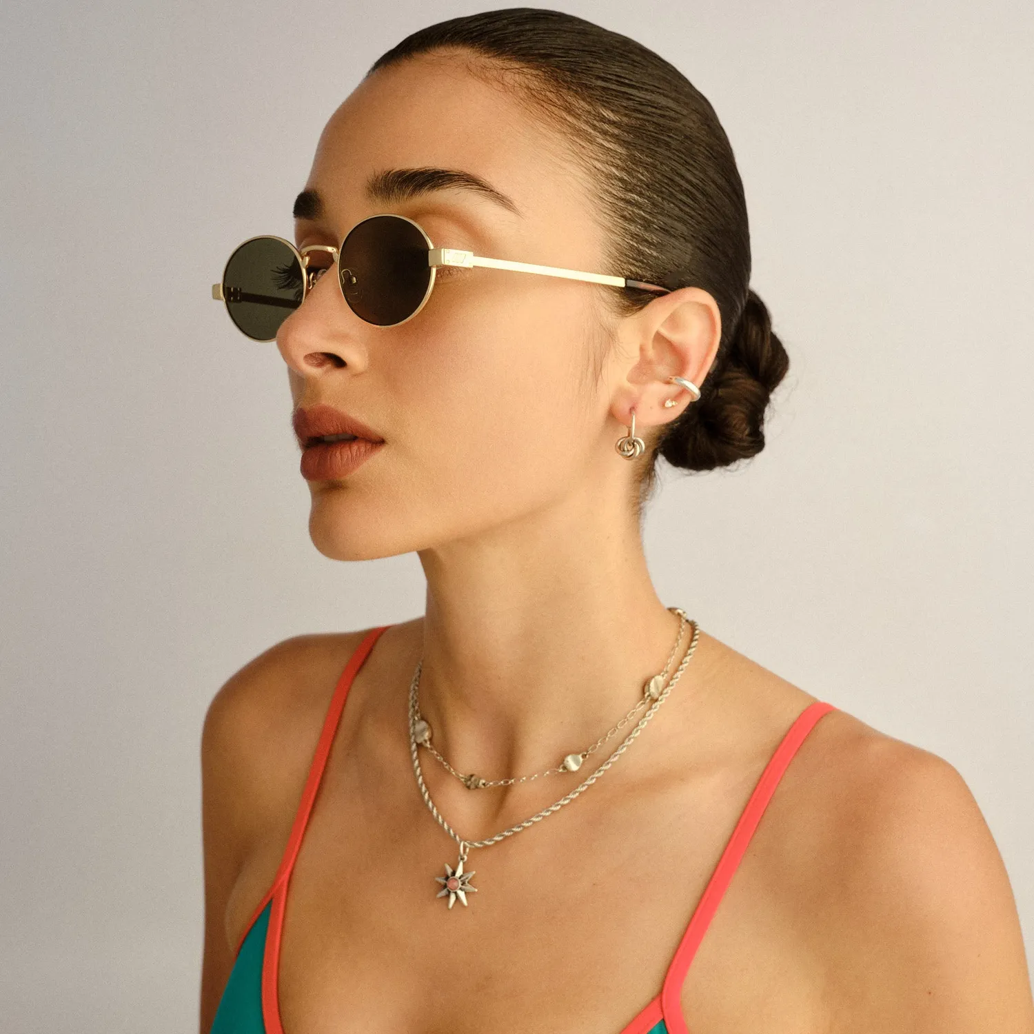 Le Specs Poseidon Deux occhiali da sole gold khaki
