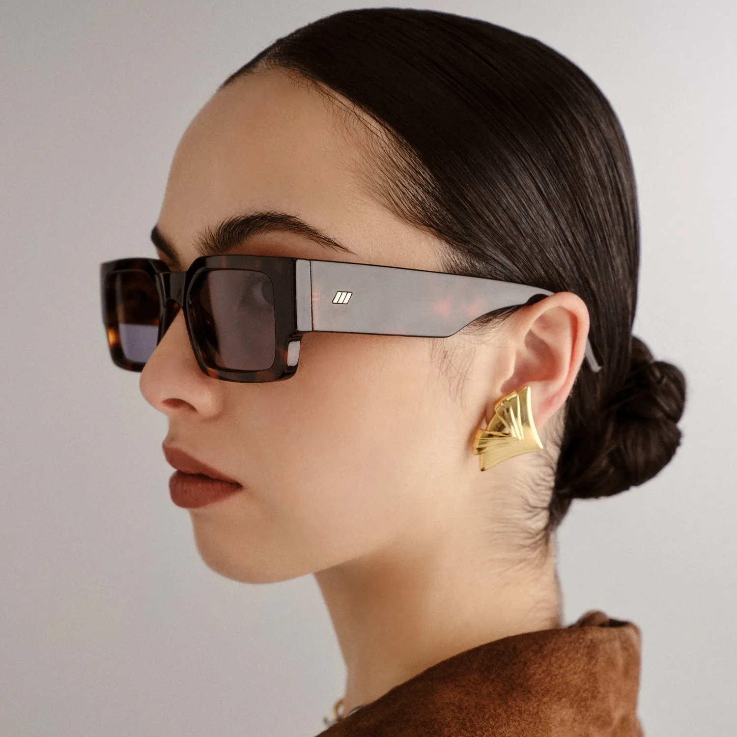 Le Specs Contemplation occhiali da sole tartarugato scuro