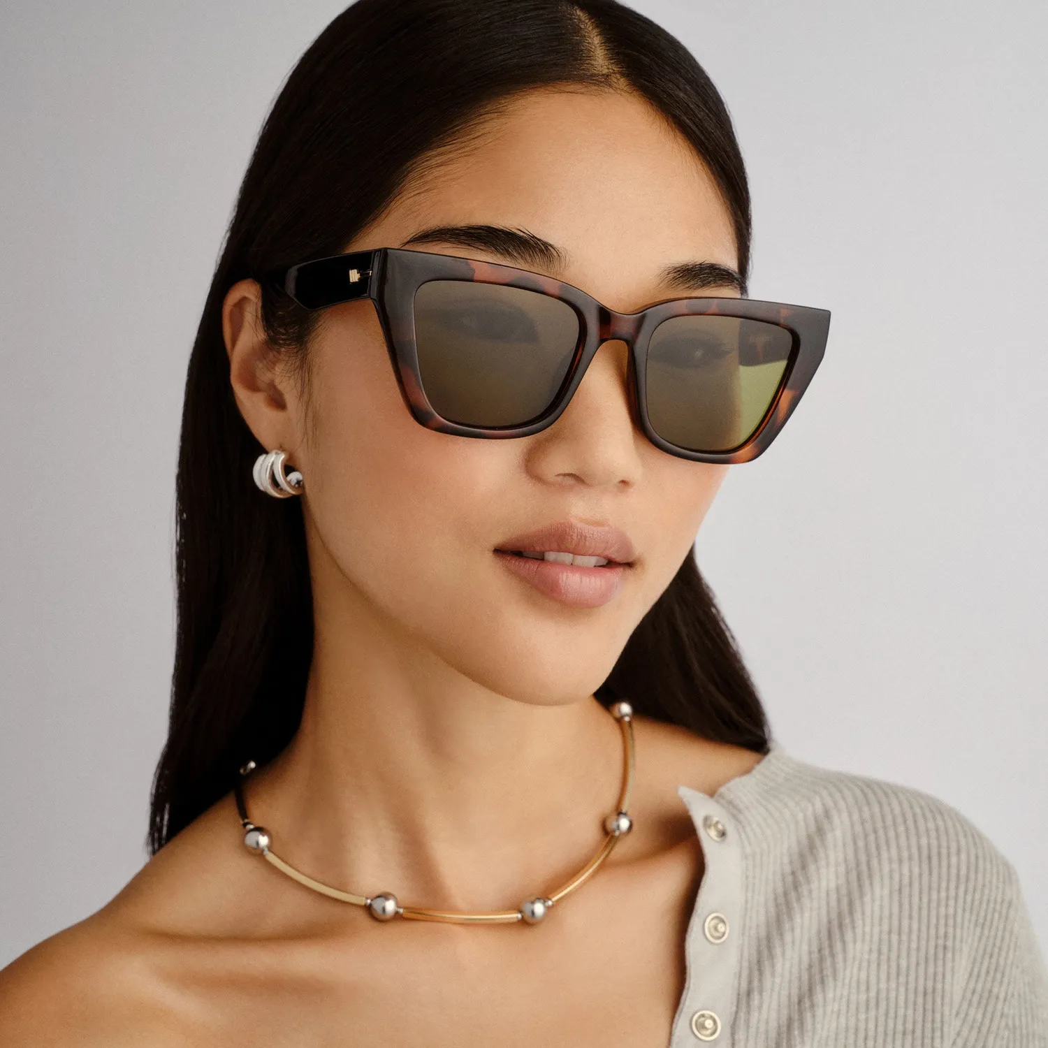 Le Specs Le Coeur occhiali da sole dark tort large