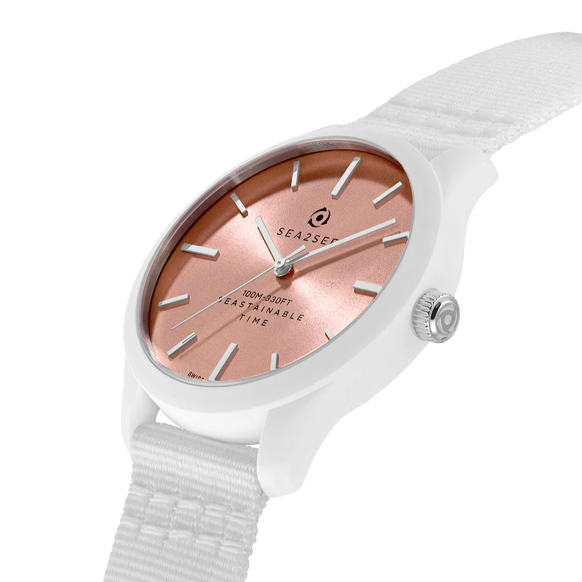 Sea2See Fiji 05 orologio rosa bianco 37 mm
