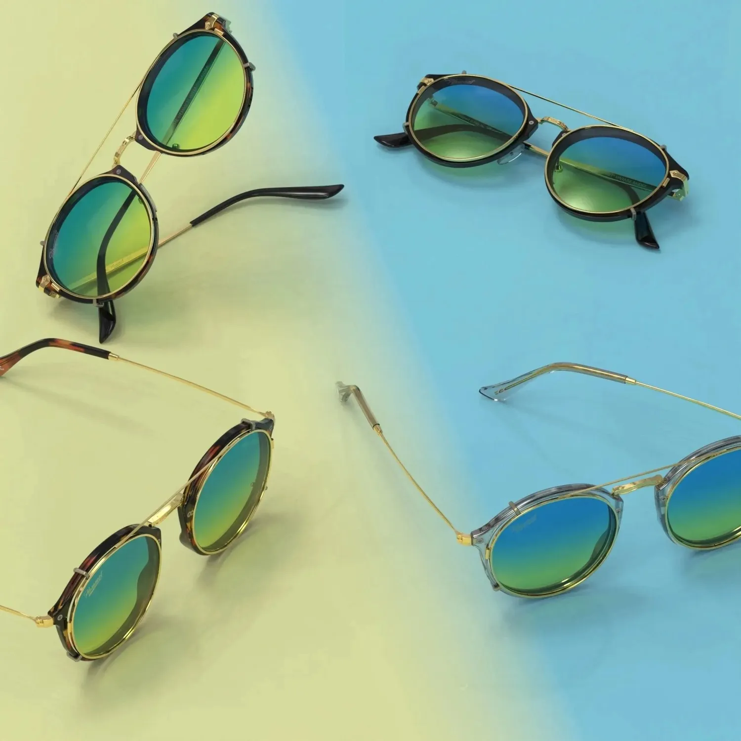 Hemmet Clip-on Series 2 S2 SUN Acid Blue clip-on argento