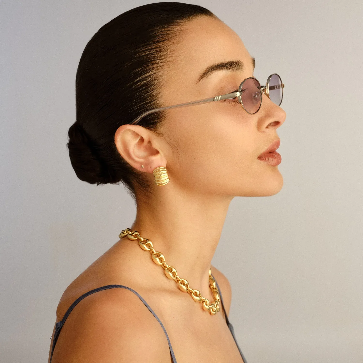 Le Specs Icicle occhiali da sole argento smoke grad ovali