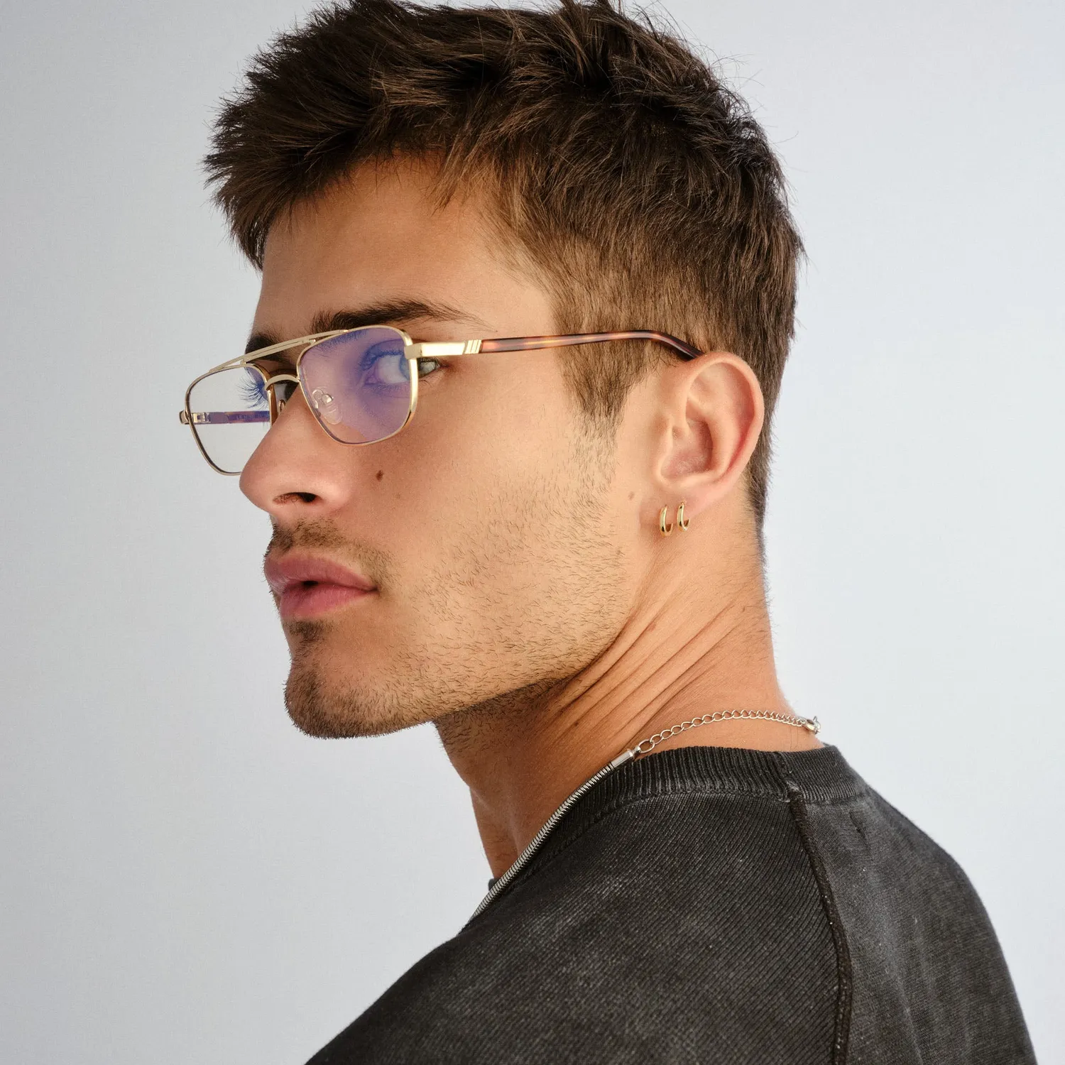 Le Specs Le Mimi occhiali luce blu oro aviator
