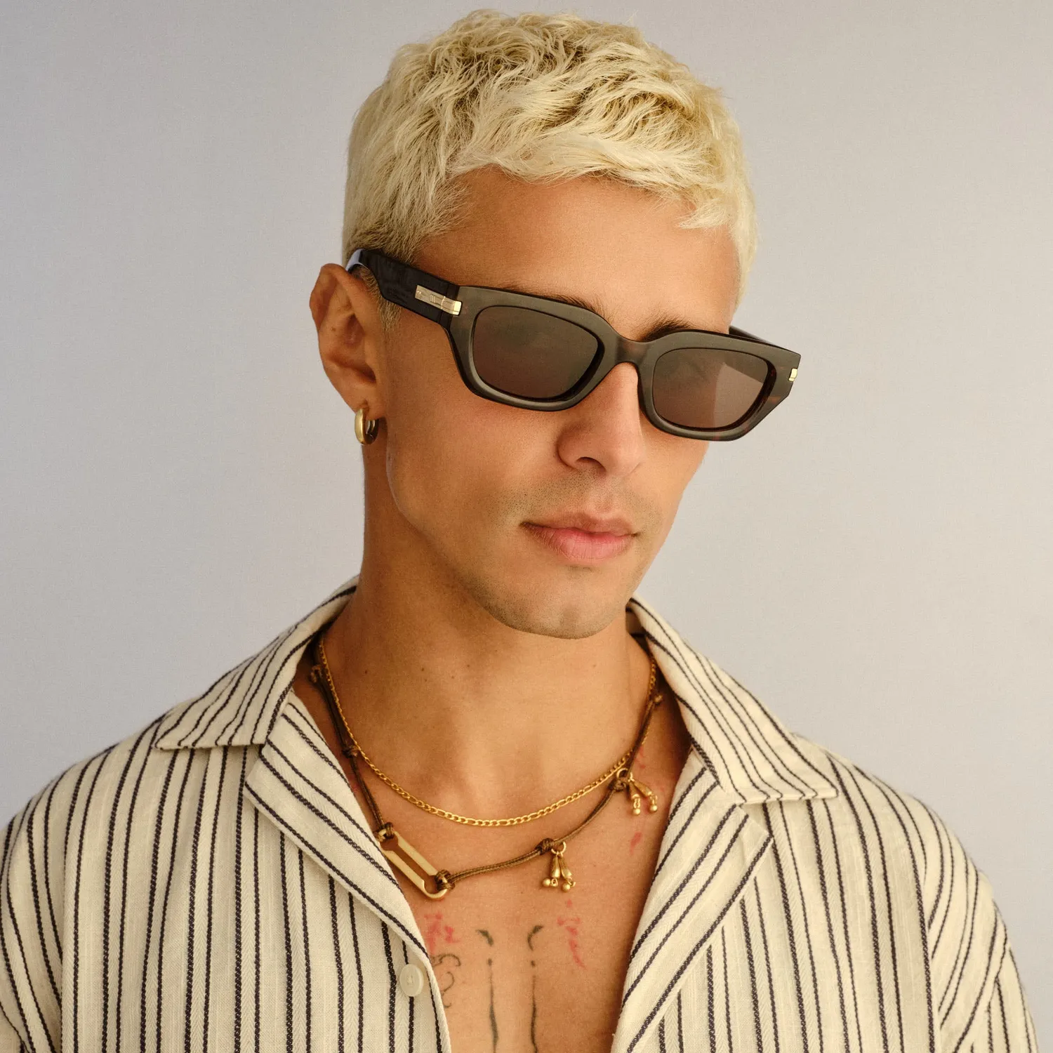 Le Specs Cubito+ occhiale da sole tartarugato squadrato