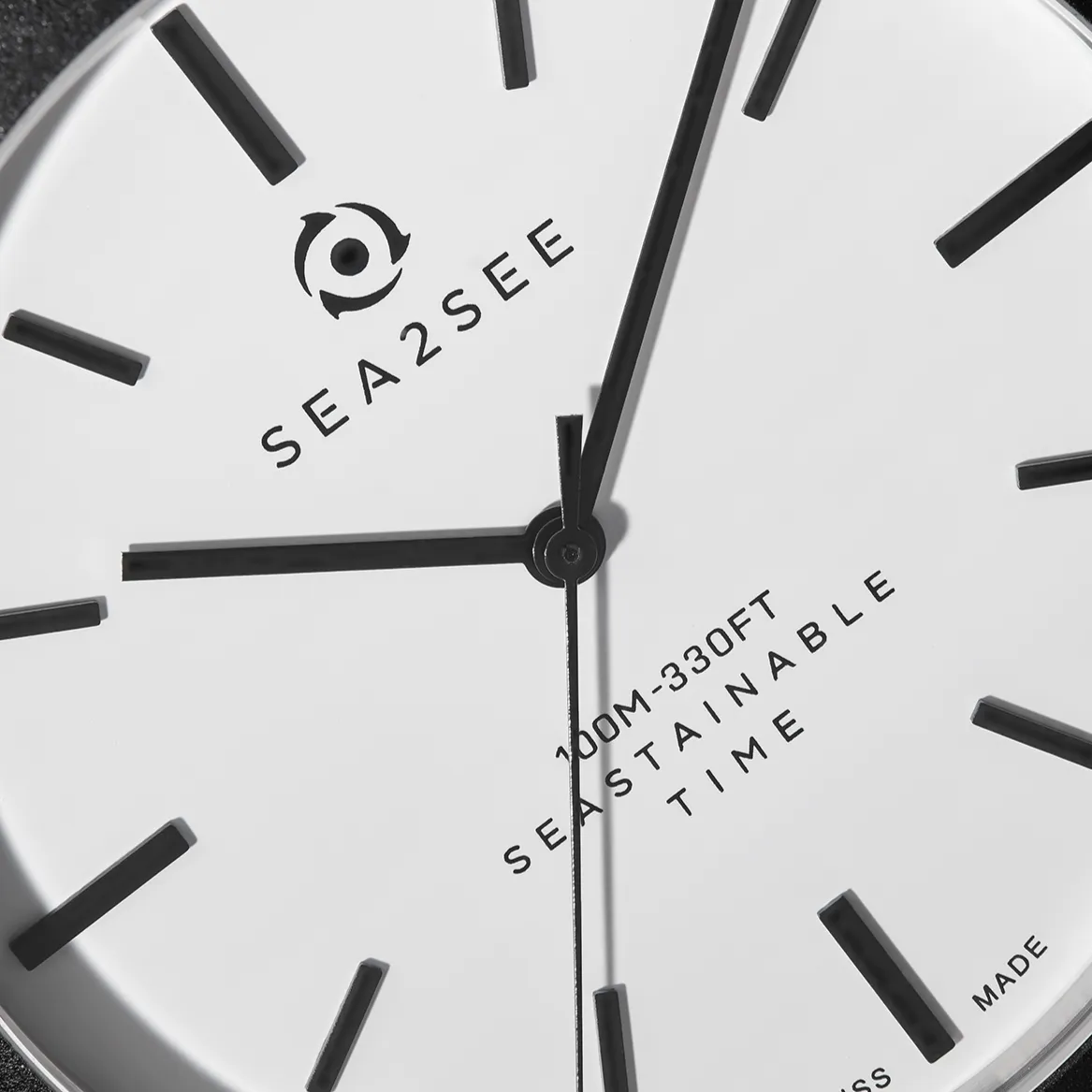 Sea2See Naxos 02 orologio bianco nero 41 mm