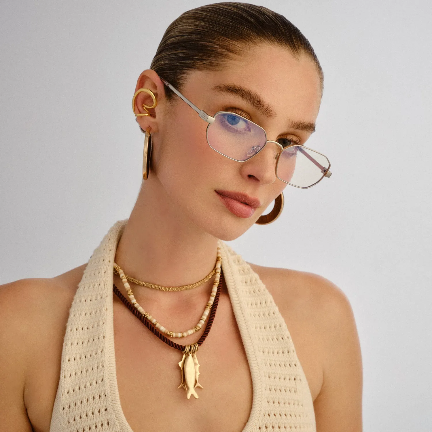 Le Specs Mythic occhiali luce blu argento
