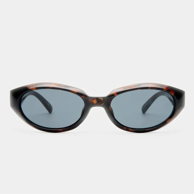 Le Specs Le Bijou + occhiali da sole tartarugato ovali