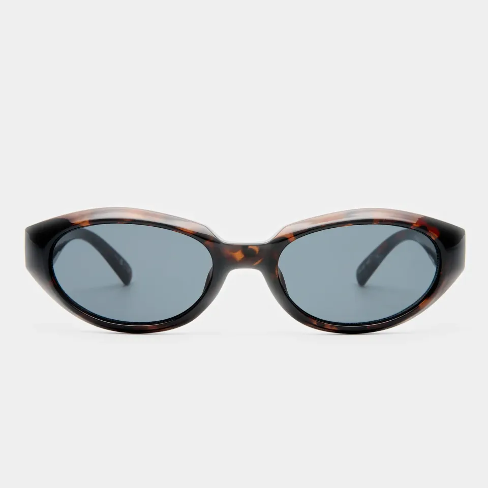Le Specs Le Bijou + occhiali da sole tartarugato ovali