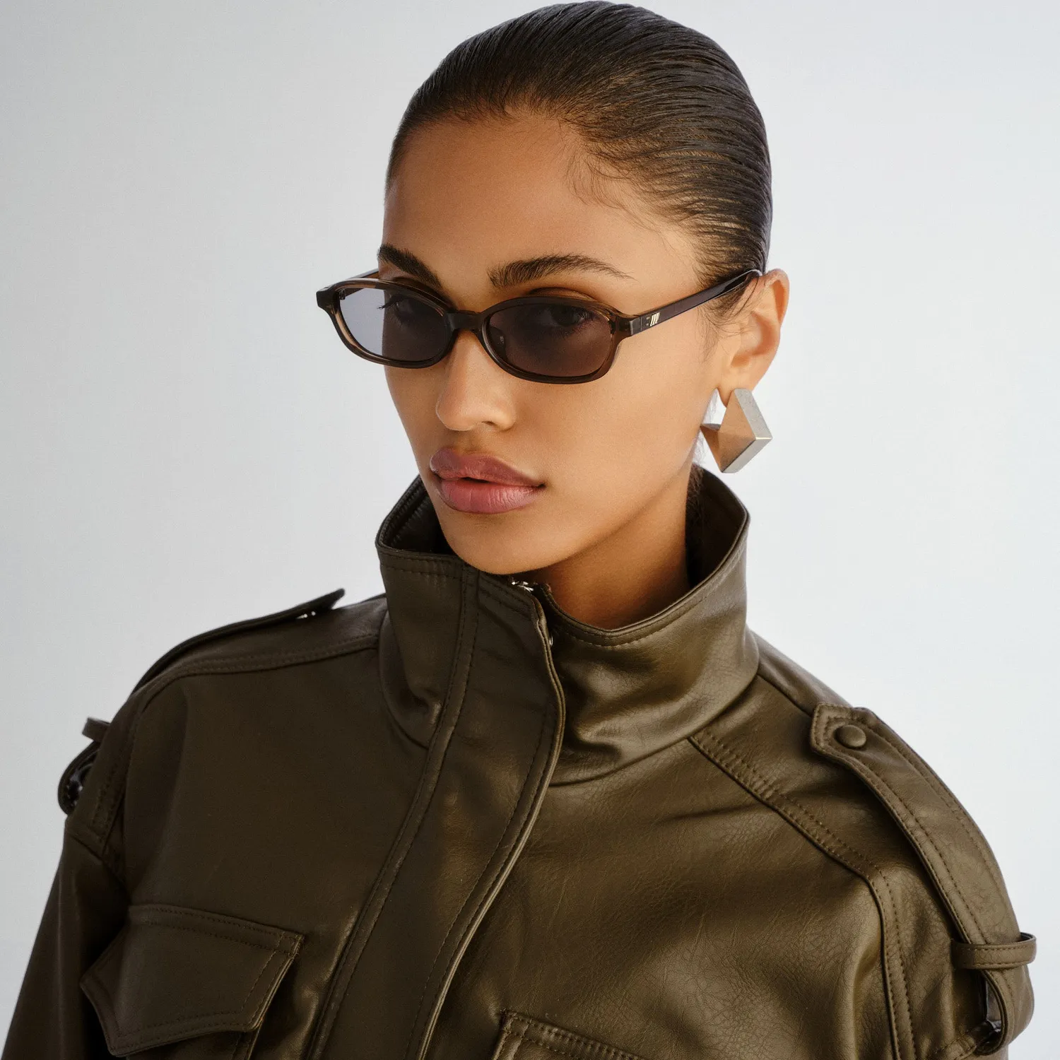 Le Specs Honey Pot occhiali da sole cocoa rettangolari