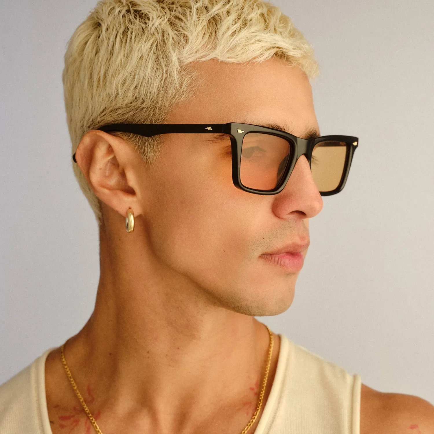 Le Specs Broski occhiale da sole nero ambra uomo