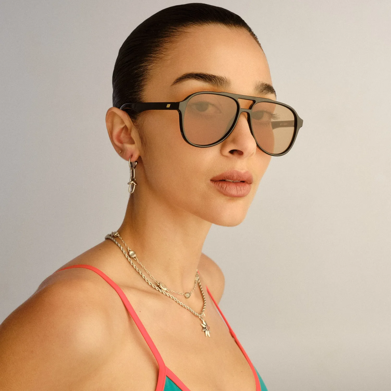 Le Specs Tragic Magic occhiali da sole neri anni 70