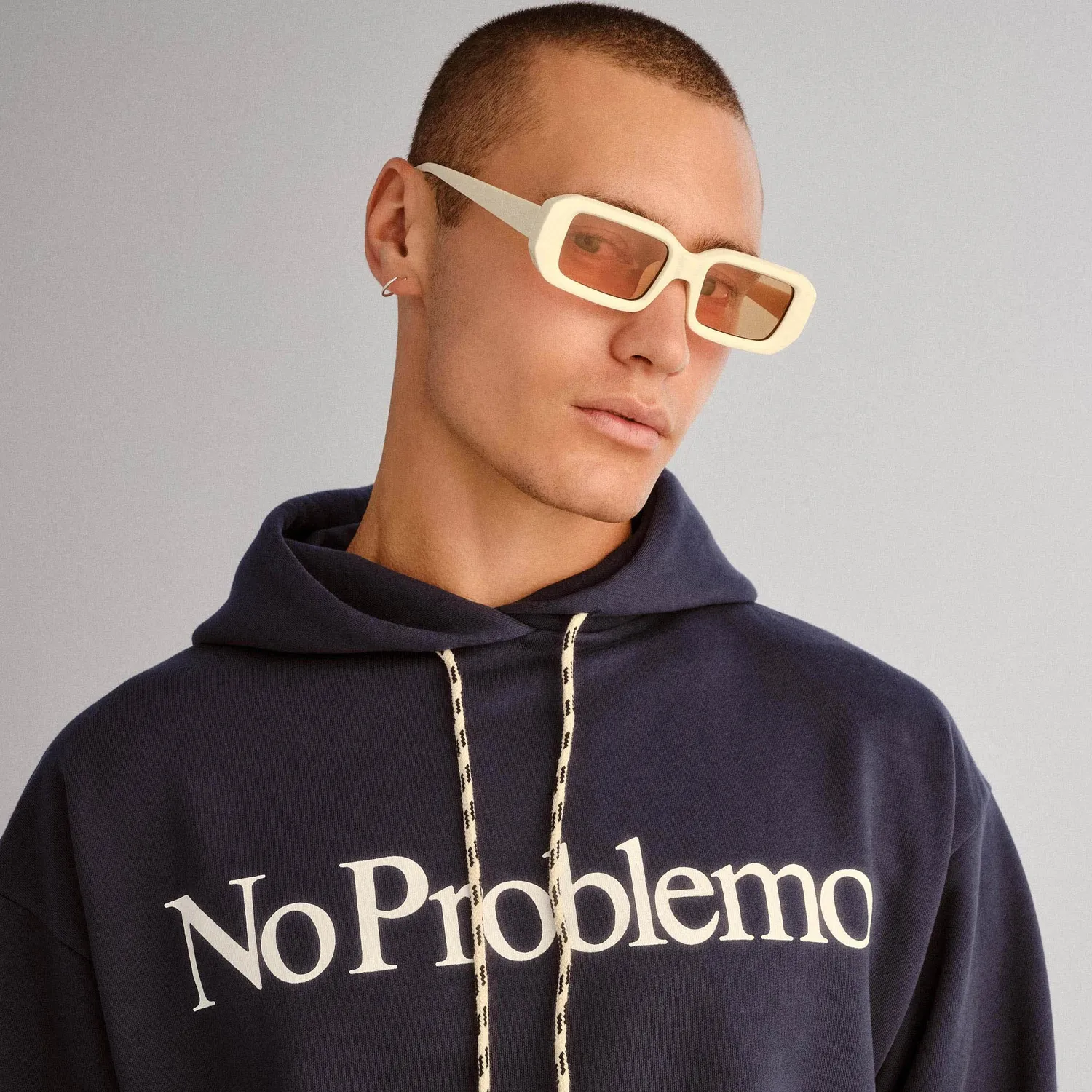 Le Specs Blackpool occhiale da sole off white ambra