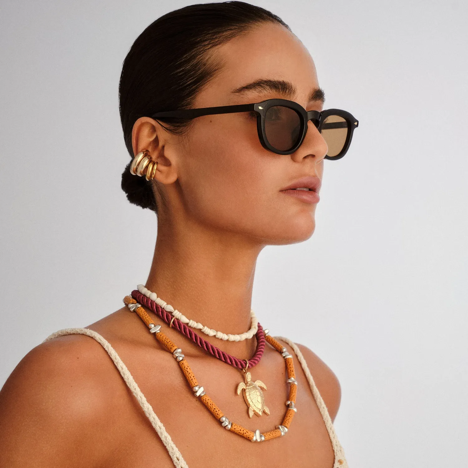 Le Specs Heart Throb occhiale da sole nero tondo unisex