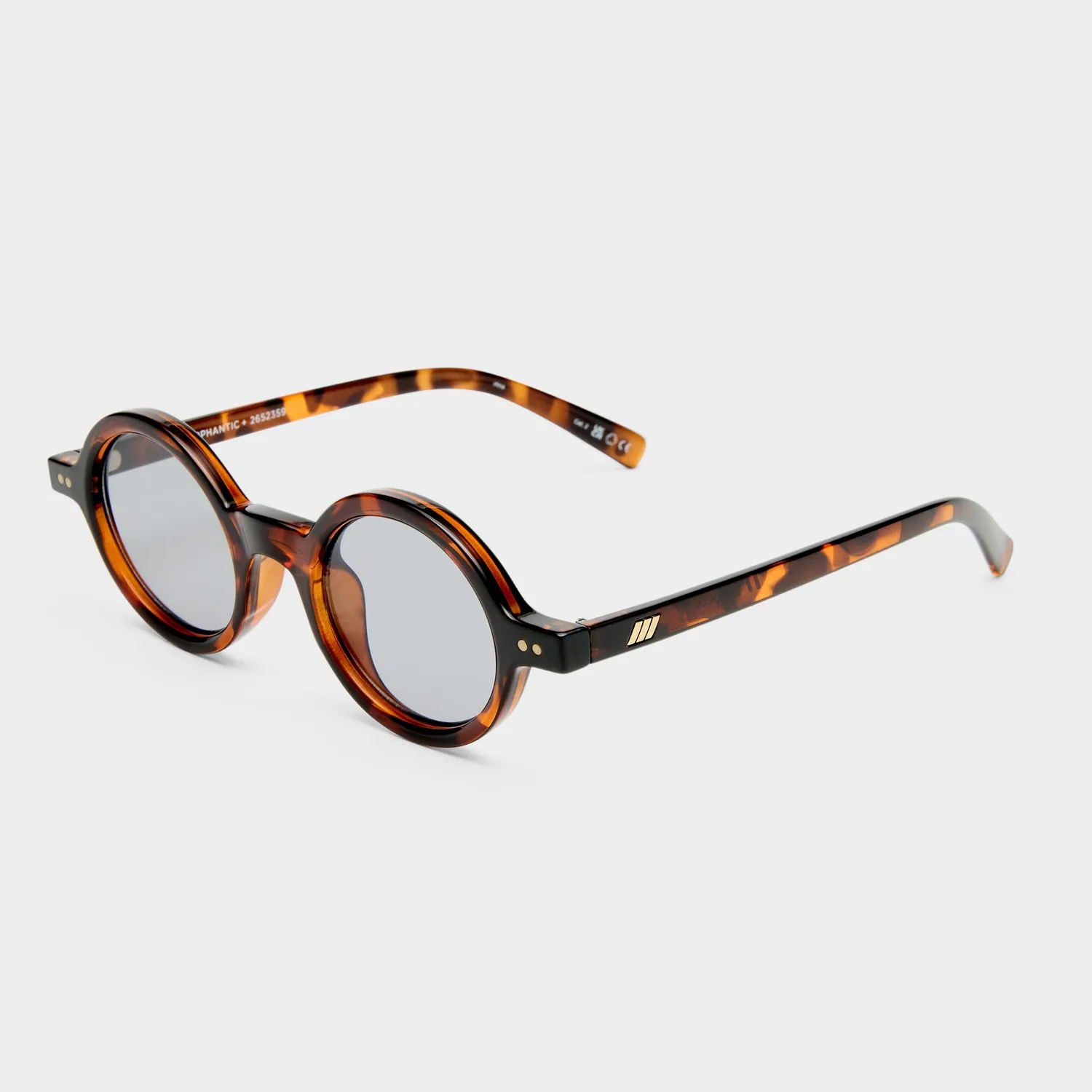 Le Specs Sycophantic + occhiali da sole tartarugato rotondi