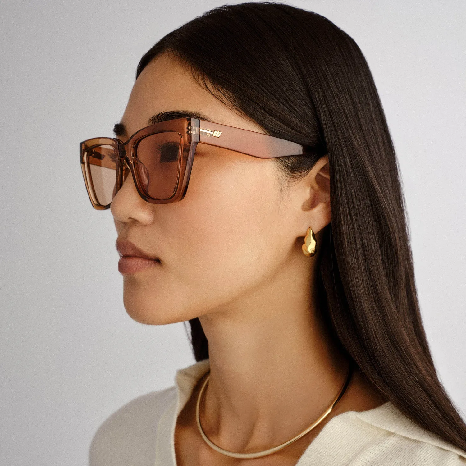 Le Specs Le Coeur occhiali da sole marroni cat-eye