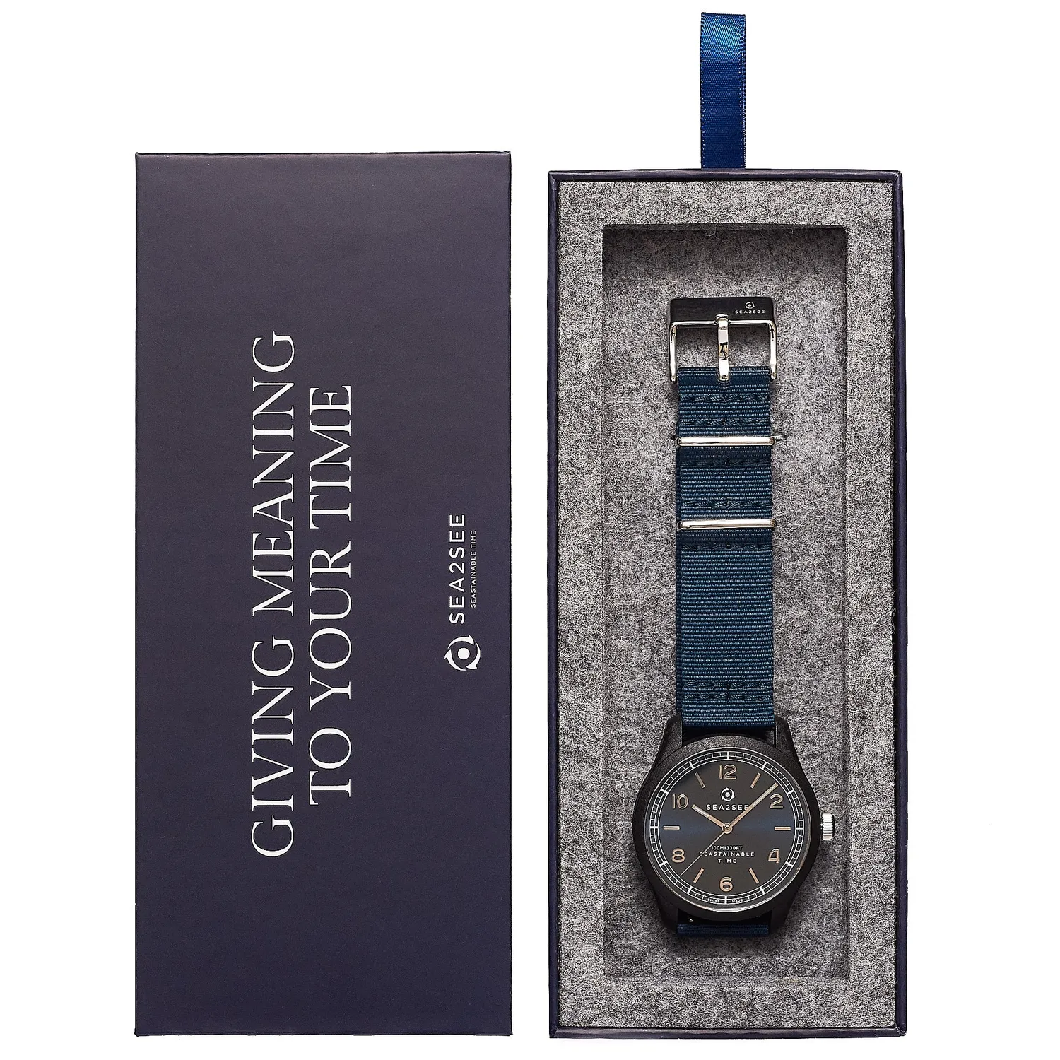 Sea2See Panarea 01 orologio blu navy cassa nera 41 mm
