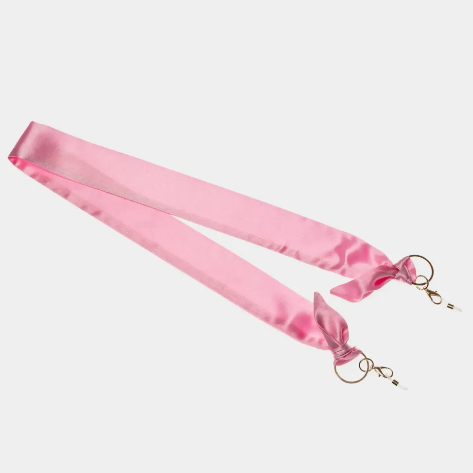 Le Specs Y2K Scarf Chain foulard rosa pastello