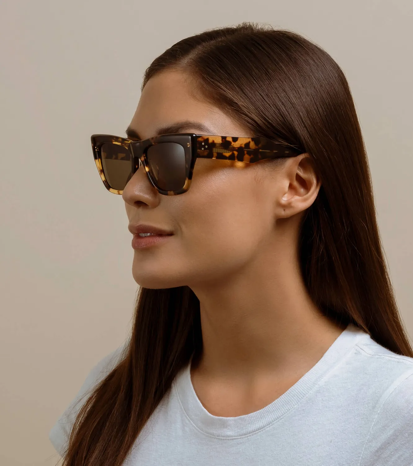 Raen Marza occhiale da sole Champagne Verde 53 oversize