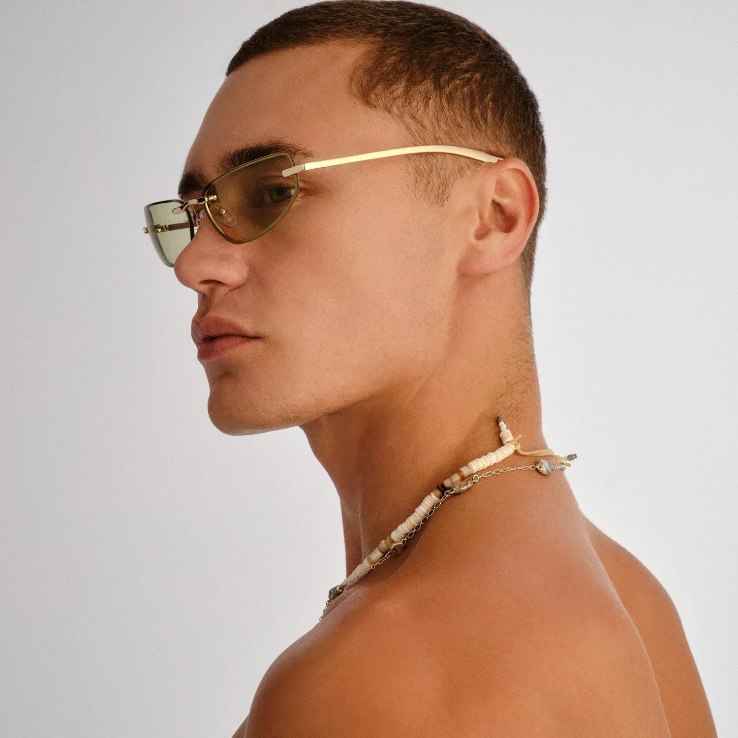 Le Specs Bubbles occhiali da sole gold verdi avvolgenti