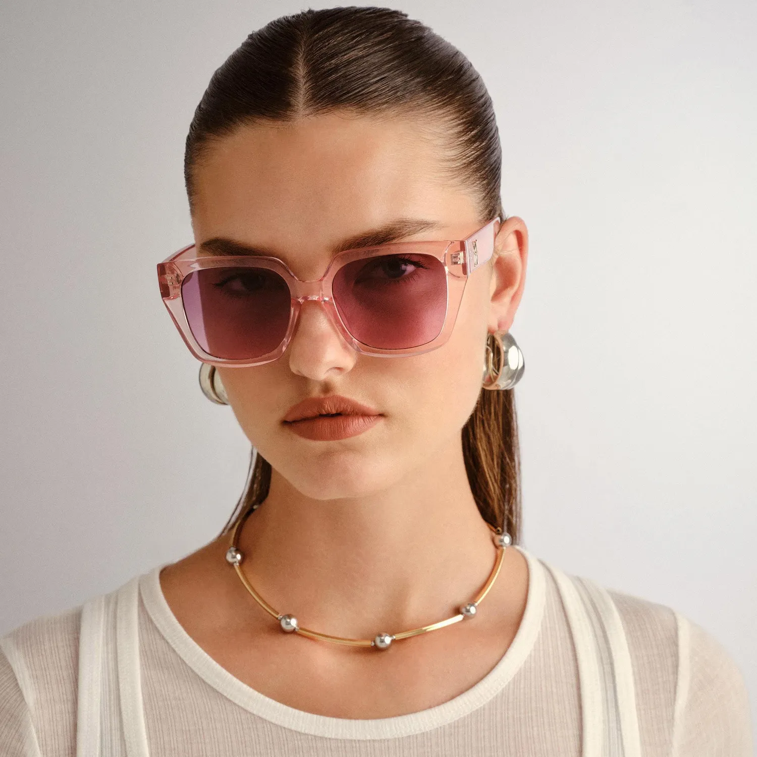 Le Specs The Illusion occhiali da sole rosa oversize