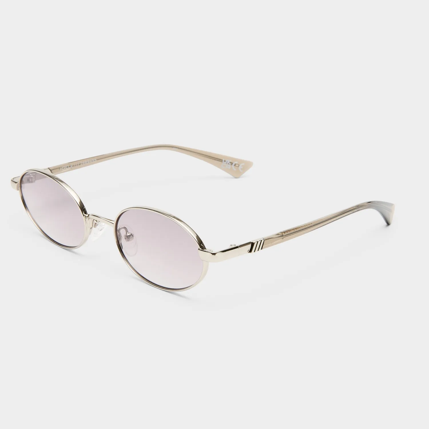 Le Specs Icicle occhiale da sole bright silver ovale
