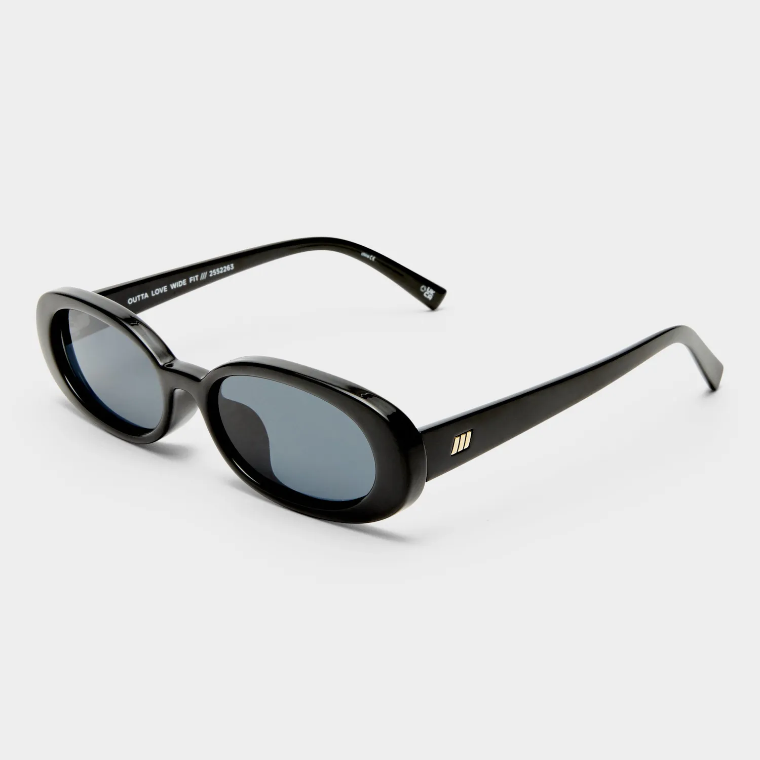 Le Specs Outta Love + occhiali da sole nero ovali