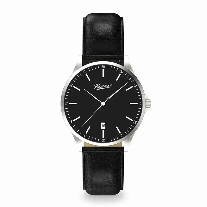 Hemmet H Watch Series 2 orologio nero cinturino pelle