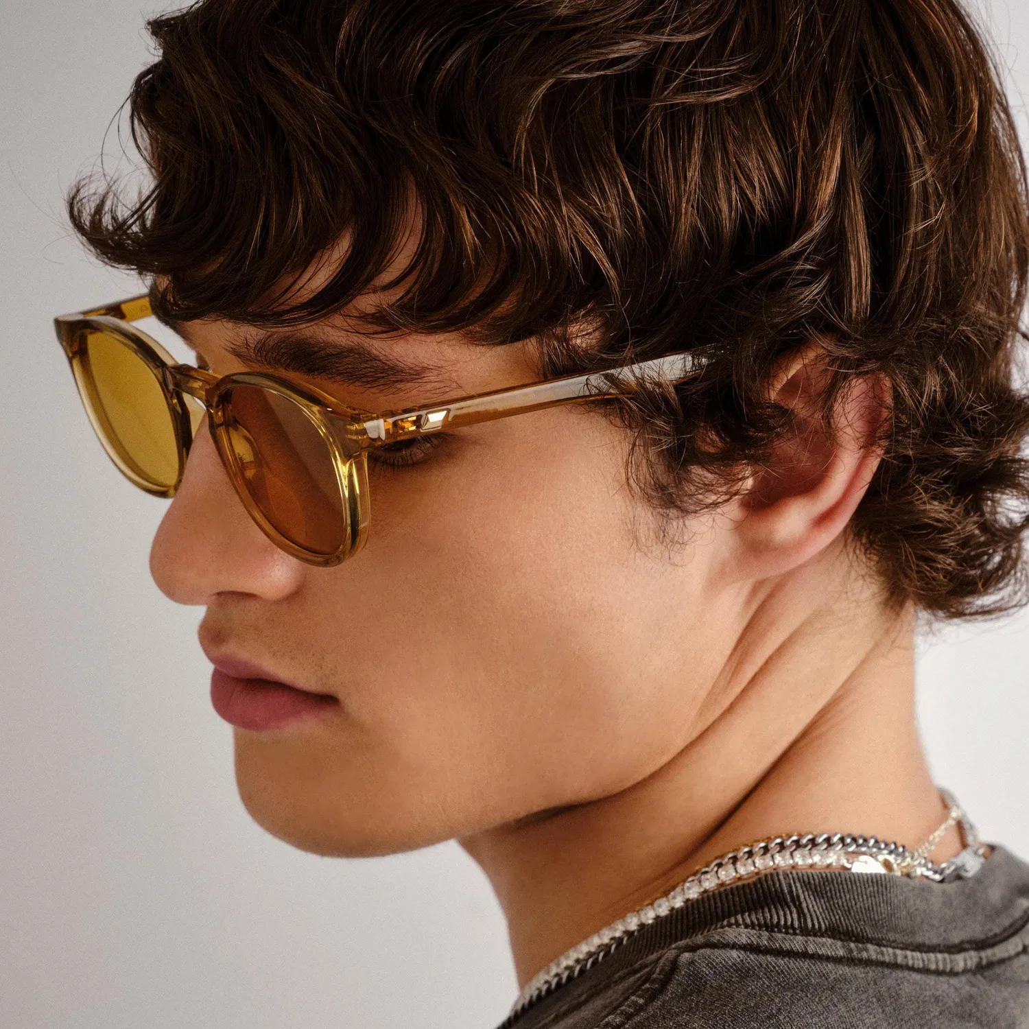 Le Specs Club Royale occhiale da sole whiskey tondo