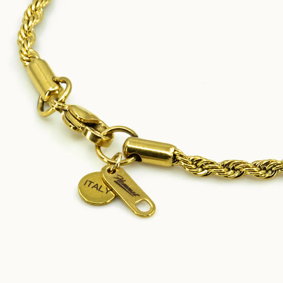 Hemmet Principle Spiral Link Chain bracciale oro bianco 18cm