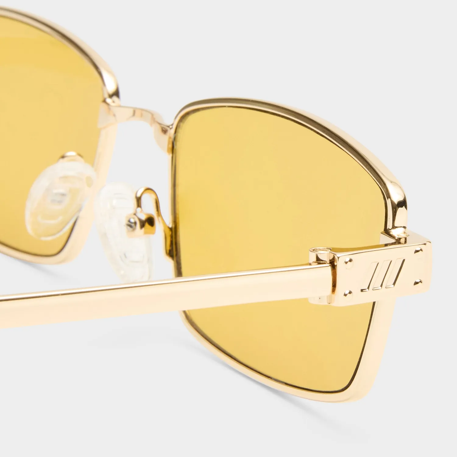 Le Specs Bizarro occhiale da sole bright gold rettangolare