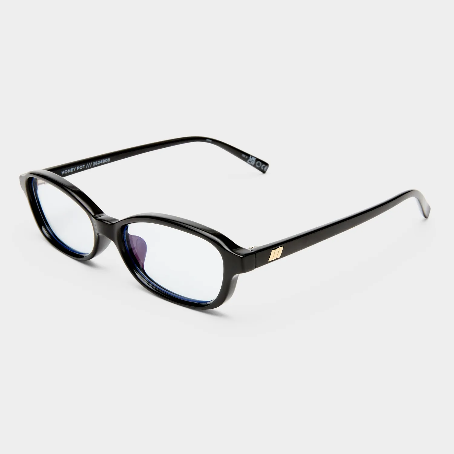 Le Specs Honey Pot occhiale luce blu nero rettangolare